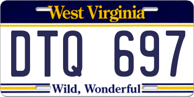 WV license plate DTQ697