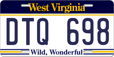 WV license plate DTQ698