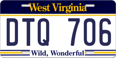 WV license plate DTQ706