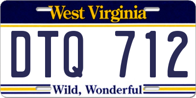 WV license plate DTQ712