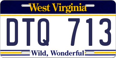 WV license plate DTQ713
