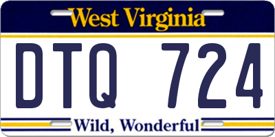 WV license plate DTQ724
