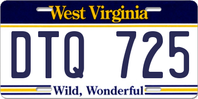 WV license plate DTQ725