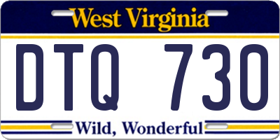 WV license plate DTQ730