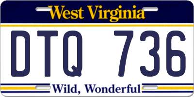 WV license plate DTQ736