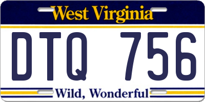 WV license plate DTQ756