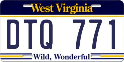 WV license plate DTQ771