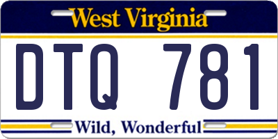 WV license plate DTQ781