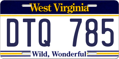 WV license plate DTQ785