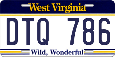 WV license plate DTQ786