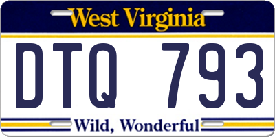 WV license plate DTQ793
