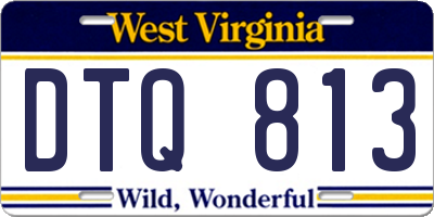 WV license plate DTQ813