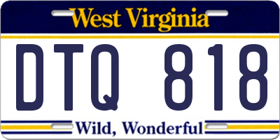 WV license plate DTQ818