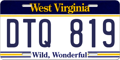 WV license plate DTQ819