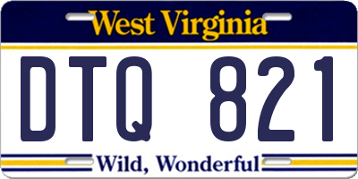 WV license plate DTQ821