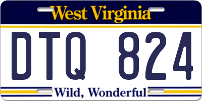 WV license plate DTQ824