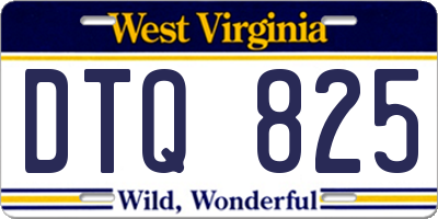 WV license plate DTQ825