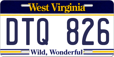 WV license plate DTQ826