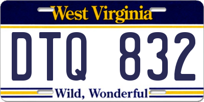 WV license plate DTQ832