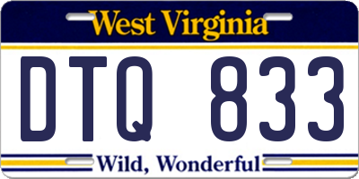 WV license plate DTQ833
