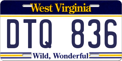 WV license plate DTQ836