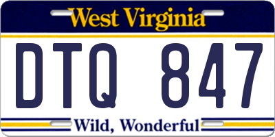 WV license plate DTQ847