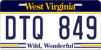 WV license plate DTQ849