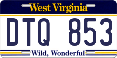 WV license plate DTQ853
