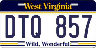 WV license plate DTQ857