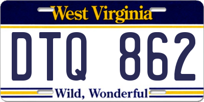 WV license plate DTQ862
