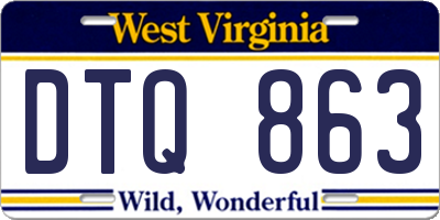 WV license plate DTQ863