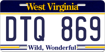 WV license plate DTQ869