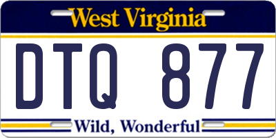 WV license plate DTQ877