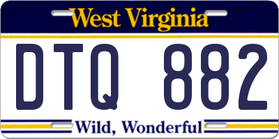 WV license plate DTQ882