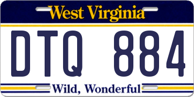 WV license plate DTQ884