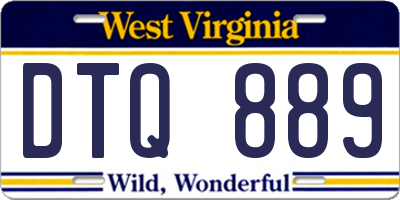 WV license plate DTQ889