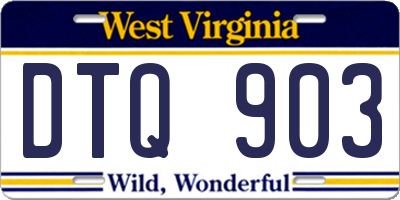 WV license plate DTQ903