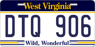 WV license plate DTQ906