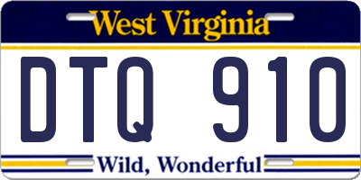 WV license plate DTQ910