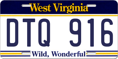WV license plate DTQ916