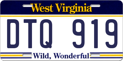 WV license plate DTQ919