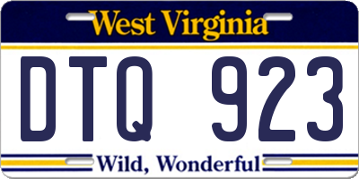 WV license plate DTQ923