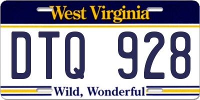 WV license plate DTQ928