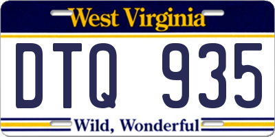 WV license plate DTQ935