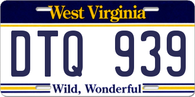 WV license plate DTQ939