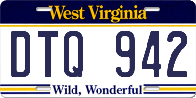 WV license plate DTQ942