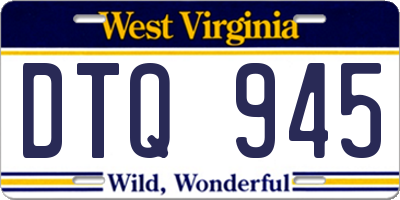 WV license plate DTQ945
