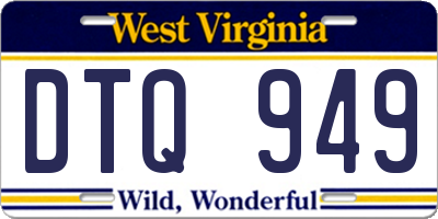 WV license plate DTQ949
