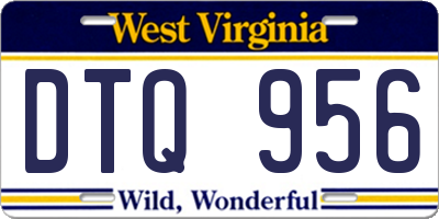 WV license plate DTQ956