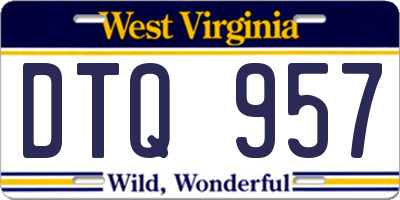 WV license plate DTQ957